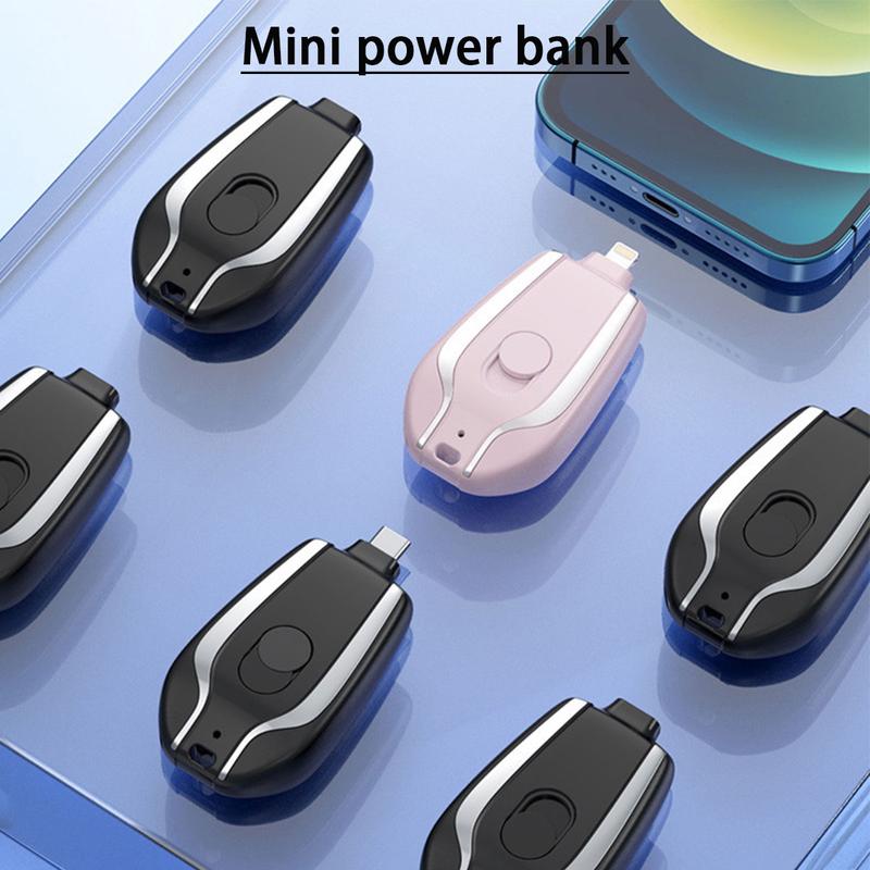 Portable Keychain Charger For 1500mAh USB C Emergency Pod Ultra-Compact External Power BanK, Emergency Charging Treasure; Small Portable Portable Power Supply For Devices With Type-C Interfaces,For iphone and type-c.