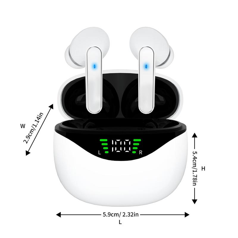 LIFEBEE Wireless In-ear Design Earphone, 42H Playtime BT Stereo Sound Earbuds, Wireless Earbuds, LED Power Display Waterproof Earphones with Microphone for iOS Android, Wireless Headphones