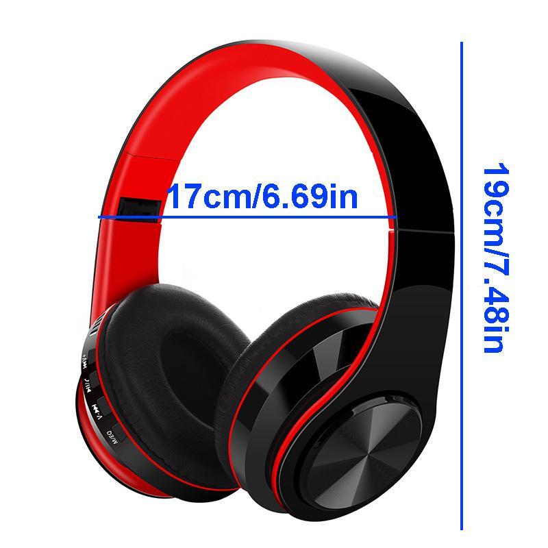 Wireless Over-ear Headphone, Foldable Headphone with Built-in Microphone, BT Stereo Sound Wireless Headset for Sports, Gaming, Running, Working