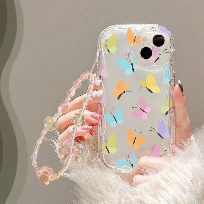 Cute Transparent Bear & Bowknot & Flower Decor Phone Chain, Sweet Portable Short Phone Lanyard, Fashion Phone Decoration Accessories for Women & Girls