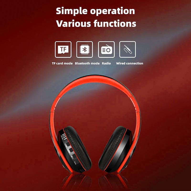 Wireless Over-ear Headphone, Foldable Headphone with Built-in Microphone, BT Stereo Sound Wireless Headset for Sports, Gaming, Running, Working