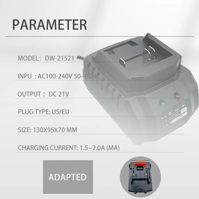 18V-21V Lithium Battery Charger, Universal Lithium Battery Charger, Battery Charger Replacement for 18V-21V Lithium Battery