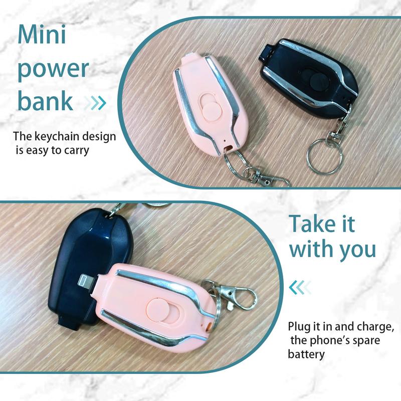 Portable Keychain Charger For 1500mAh USB C Emergency Pod Ultra-Compact External Power BanK, Emergency Charging Treasure; Small Portable Portable Power Supply For Devices With Type-C Interfaces,For iphone and type-c.