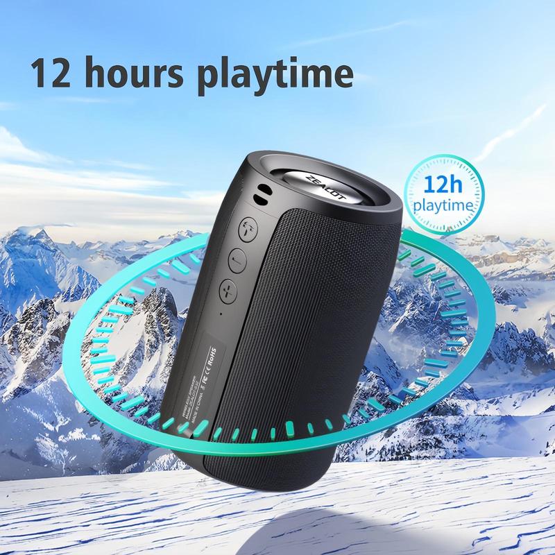 Portable Wireless Speaker, Rechargeable Wireless Bluetooth-compatible Speaker, Sound Machine with Stereo Pairing USB MIC TF Card AUX for iOS Android Fishing Hiking Camping