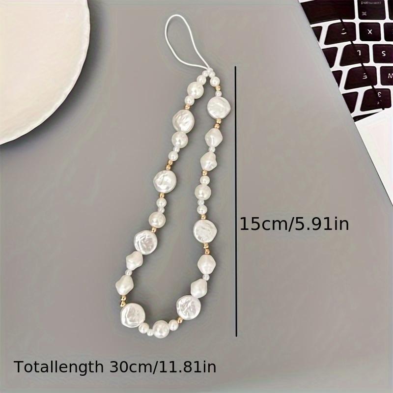 Faux Pearl Decorated Phone Lanyard, 1 Count Wrist Phone Chain, Anti Loss Phone Strap, Phone Charm for Women & Girls, Phone Decoration Accessories