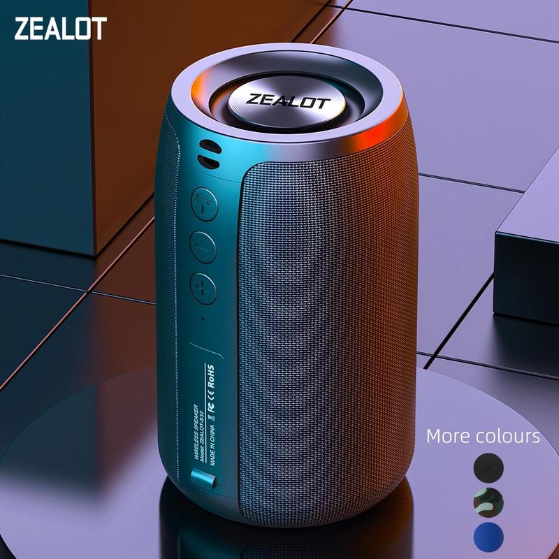 Portable Wireless Speaker, Rechargeable Wireless Bluetooth-compatible Speaker, Sound Machine with Stereo Pairing USB MIC TF Card AUX for iOS Android Fishing Hiking Camping