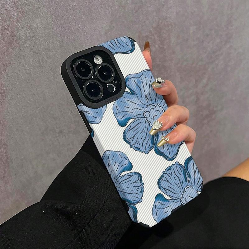 Floral Pattern Phone Case, Anti-drop Phone Protector Cover, Phone Accessories Compatible with iPhone 11 12 13 14 15 Pro Max 15 Plus iPhone 16 Series