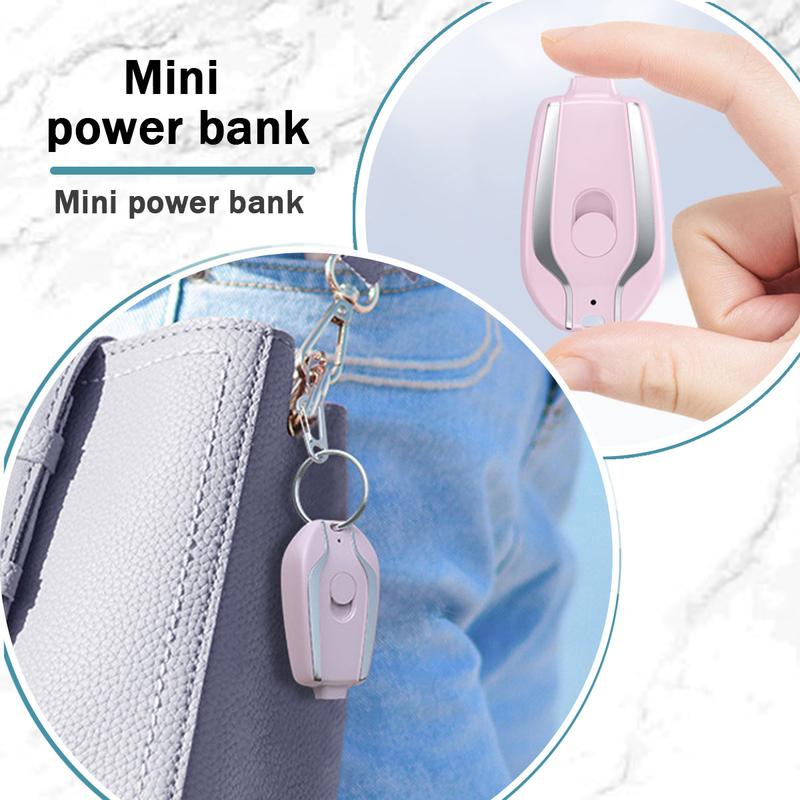 Portable Keychain Charger For 1500mAh USB C Emergency Pod Ultra-Compact External Power BanK, Emergency Charging Treasure; Small Portable Portable Power Supply For Devices With Type-C Interfaces,For iphone and type-c.