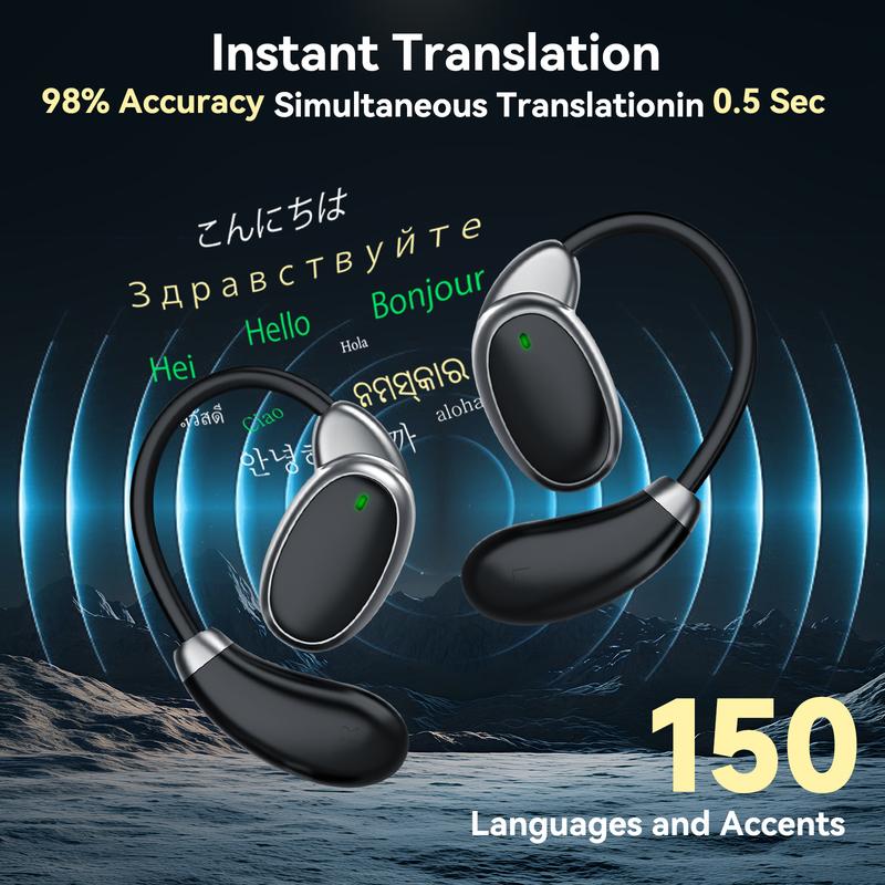 Vormor Language Translator Earbuds, Three Way Real-time Translation in 138 Languages, Bluetooth APP Provide Online Offline Spainish English Instant Voice Photo Translation for Travel Business and Learning Audio Headphone