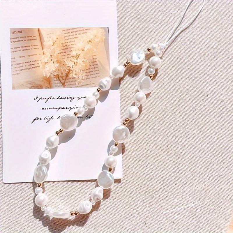 Faux Pearl Decorated Phone Lanyard, 1 Count Wrist Phone Chain, Anti Loss Phone Strap, Phone Charm for Women & Girls, Phone Decoration Accessories