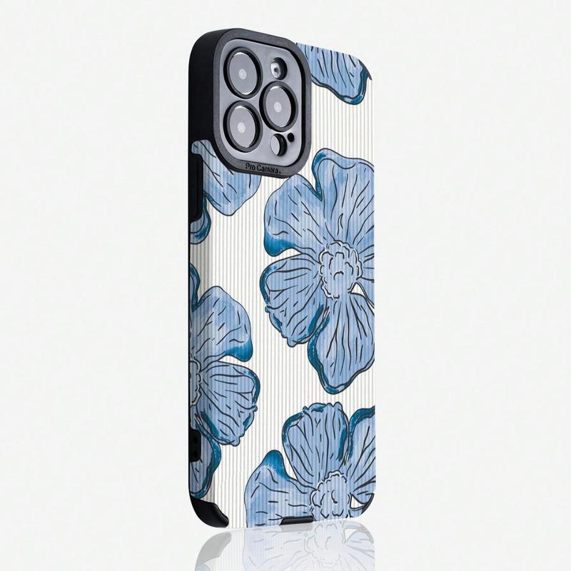 Floral Pattern Phone Case, Anti-drop Phone Protector Cover, Phone Accessories Compatible with iPhone 11 12 13 14 15 Pro Max 15 Plus iPhone 16 Series