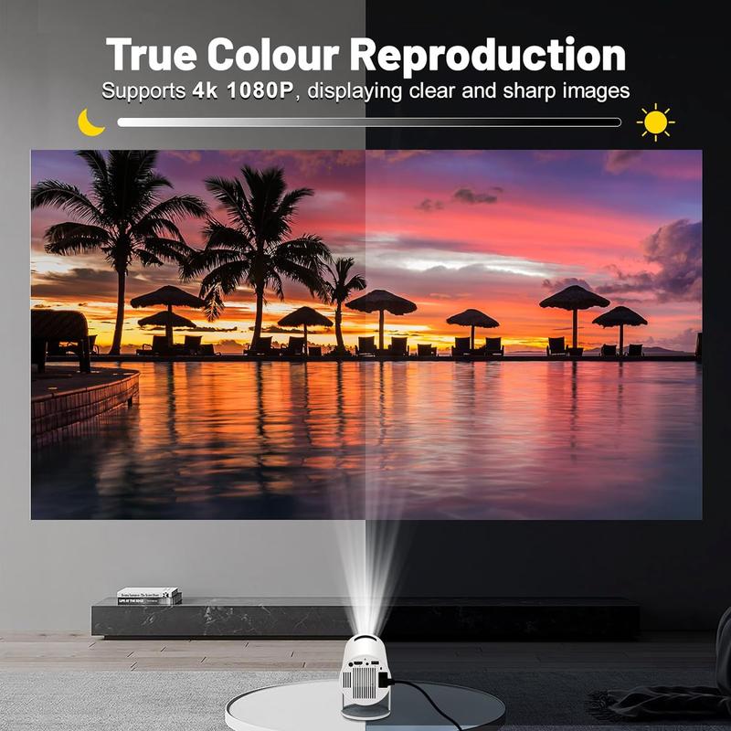 Mini Projector With Android 11, Portable Projector 4K 1080P Full HD Support, Smart Projector 5G WiFi6 Auto Horizontal Correction