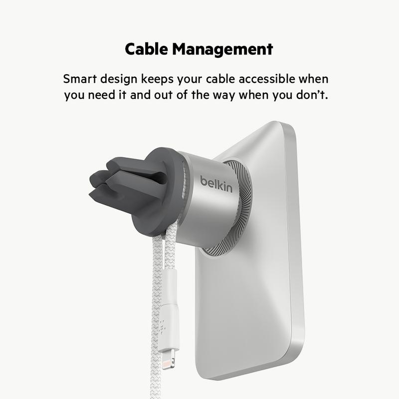 Belkin Car Vent Mount Pro, Magsafe Car Charger Mount, Magnetic Phone Holder Compatible with iPhone 15, 14, 13, 12, View in Any Orientation, High Quality to Keep Devices Safe, Smartphone, Cellphone, Charging Mobile Electronics, car gadgets, car decor.