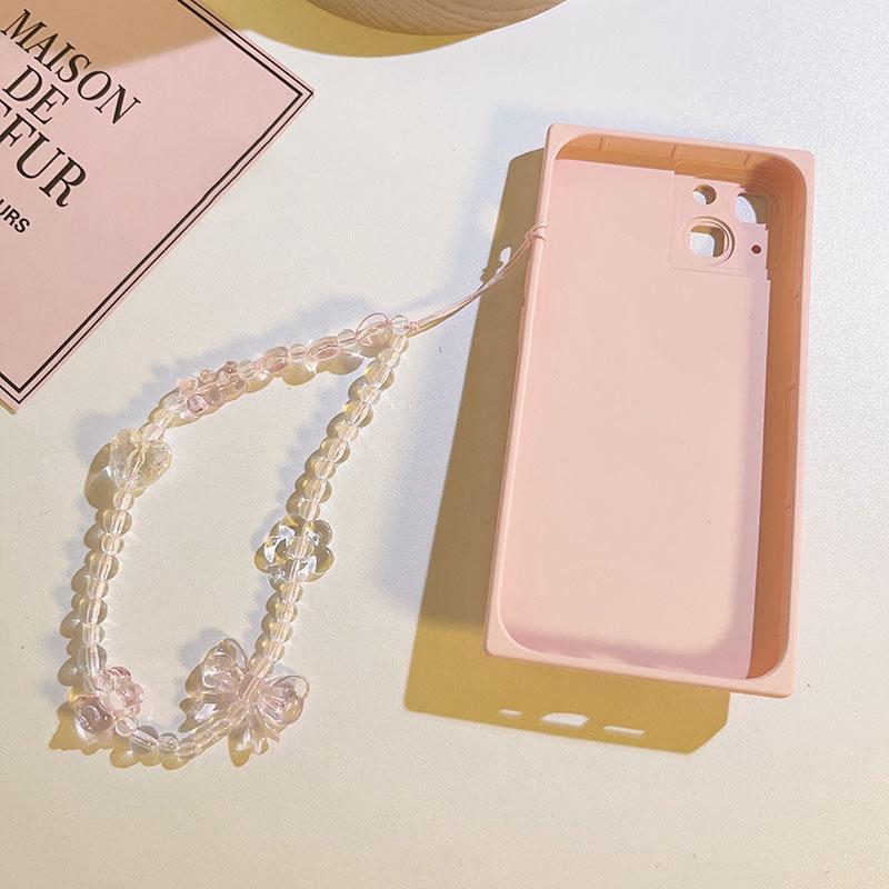 Cute Transparent Bear & Bowknot & Flower Decor Phone Chain, Sweet Portable Short Phone Lanyard, Fashion Phone Decoration Accessories for Women & Girls