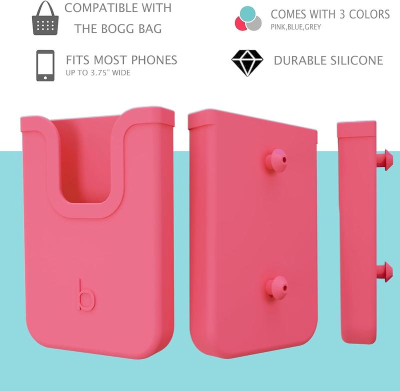 Silicone Phone Holder for Bogg Bag, Large Size Silicone Charm Insert Wallet for Bogg Beach Bags, Compatible with iPhone and Android Phones