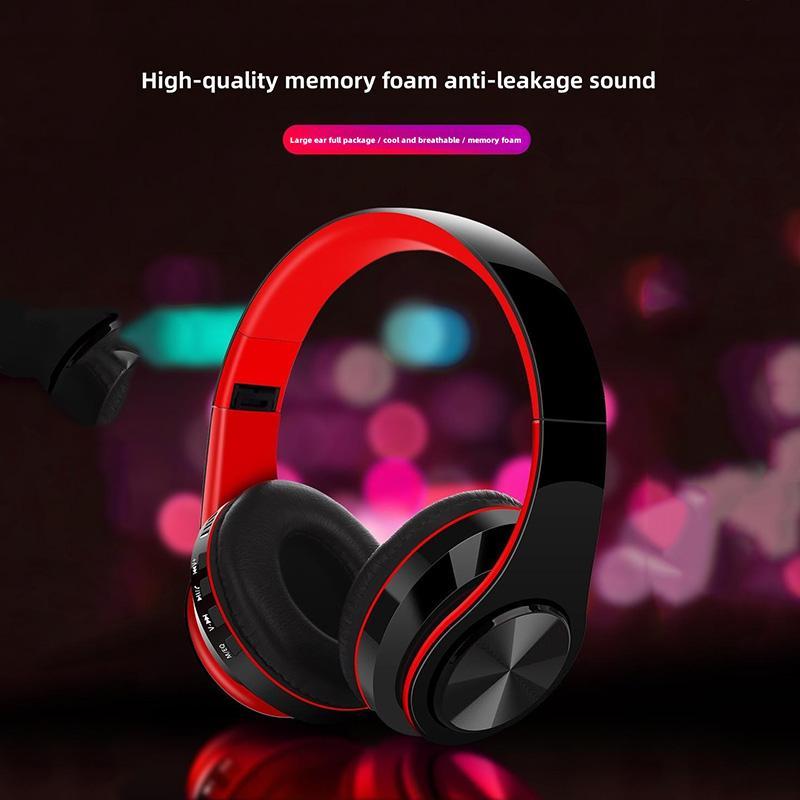 Wireless Over-ear Headphone, Foldable Headphone with Built-in Microphone, BT Stereo Sound Wireless Headset for Sports, Gaming, Running, Working