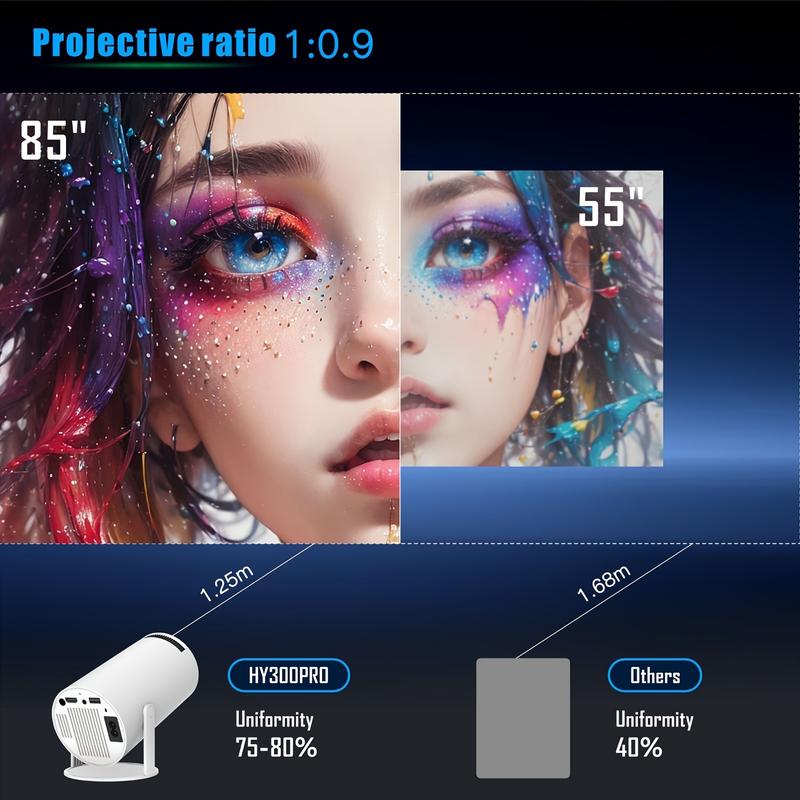 projector-ultra-short throw,4K full HD, Android 11 OS, dual wifi6, 130-inch display, 180 ° rotate, home theater projector portable projector projector Portable WIFI6 Bluetooth Projector home hd intelligent projector bedroom  projector console  projector