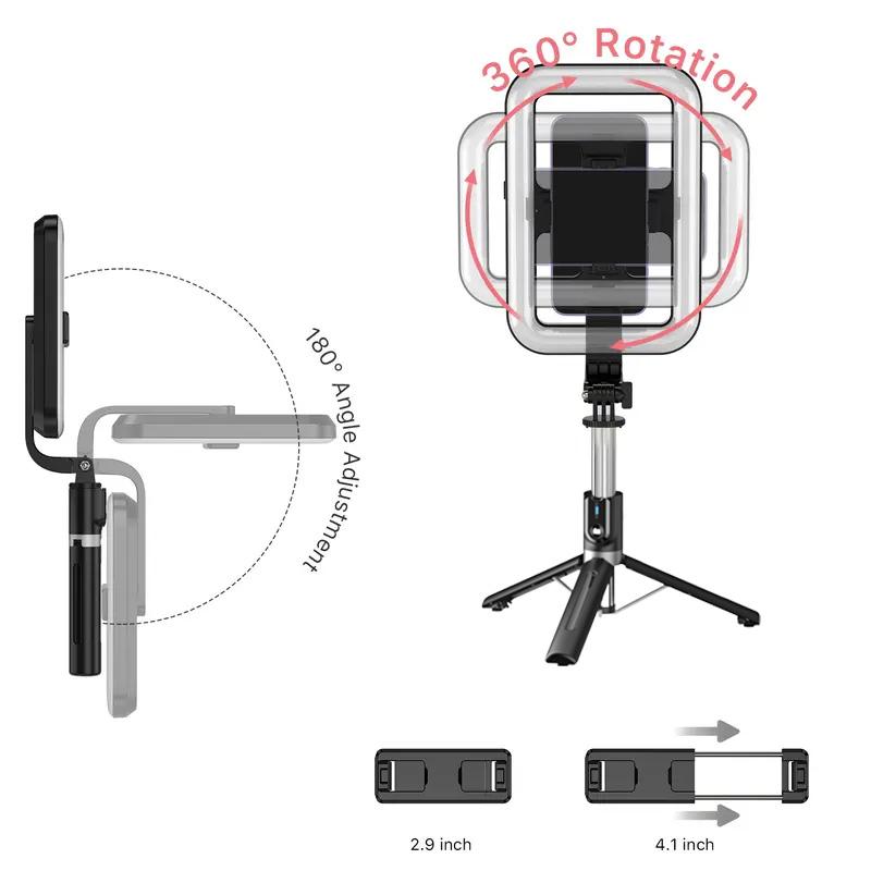 Selfie Stick SpotLight Tripod Stand with Dimmable 8