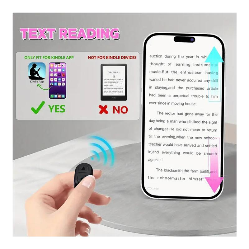 Helalife Handsfree Scrolling Remote Control Ring for Tiktok Kindle Handsfree Reading Camera Shutter with Stand Compatible with iOS&Android CellPhone