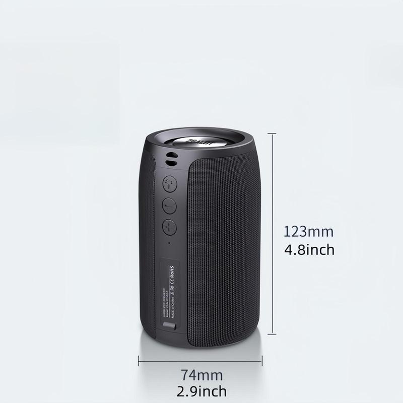 Portable Wireless Speaker, Rechargeable Wireless Bluetooth-compatible Speaker, Sound Machine with Stereo Pairing USB MIC TF Card AUX for iOS Android Fishing Hiking Camping