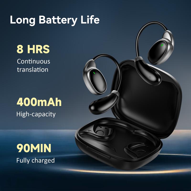 Vormor Language Translator Earbuds, Three Way Real-time Translation in 138 Languages, Bluetooth APP Provide Online Offline Spainish English Instant Voice Photo Translation for Travel Business and Learning Audio Headphone