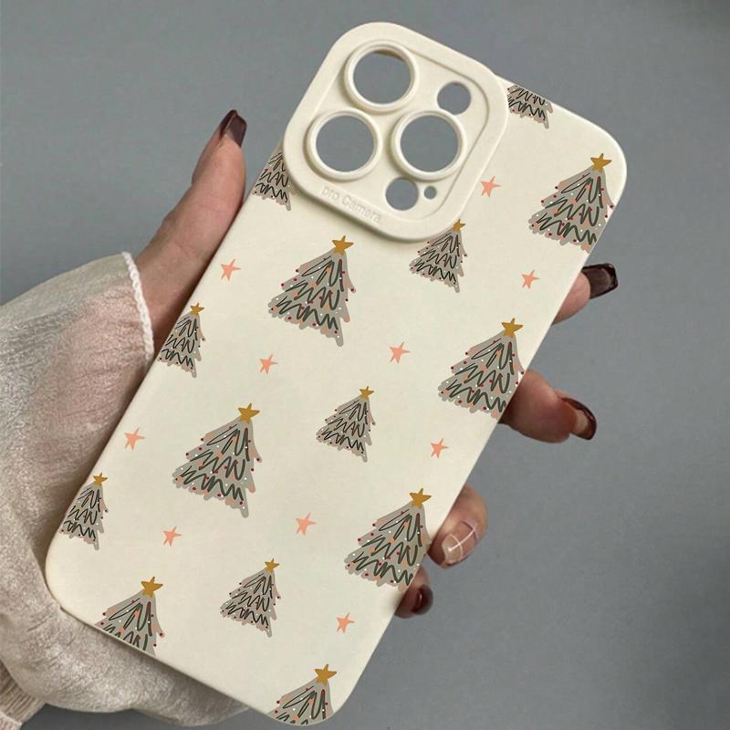 Christmas Tree Pattern Phone Case, Cute Decorative Phone Protector Cover, Anti-drop Shockproof Phone Cases Compatible with iPhone 11 12 13 14 15 Pro Max