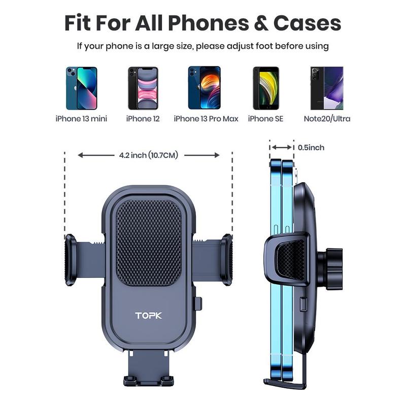 TOPK Car Air Vent Phone Holder, Adjustable Cell Phone Holder with Gravity Sensor, Universal Car Air Vent Phone Mount, Phone Accessories for Car