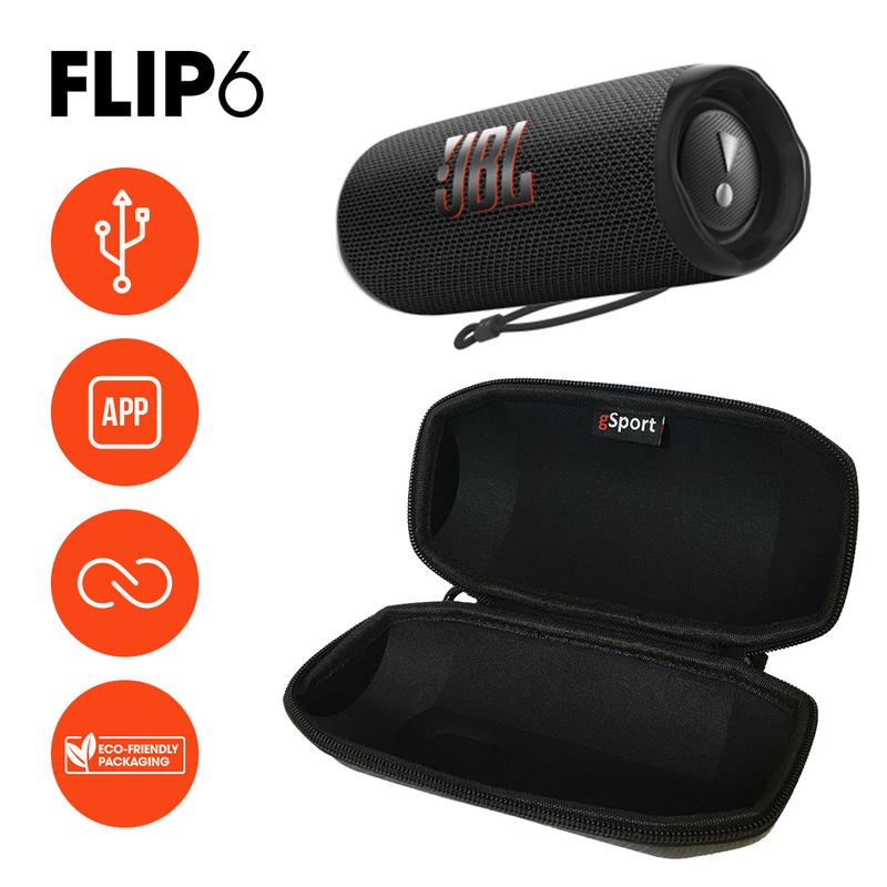 JBL Flip 6 Portable Waterproof Speaker with gSport Carbon Fiber case