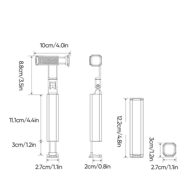 Portable Travel Phone Holder, 360 Degree Rotatable Pocket Size Foldable Multi-directional Phone Holder for Tray Table Train Travel Accessory