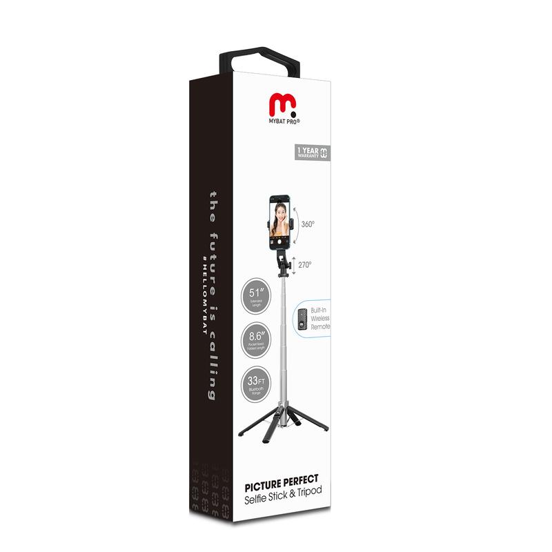 MyBat Pro Picture Perfect Selfie Stick & Tripod - Black