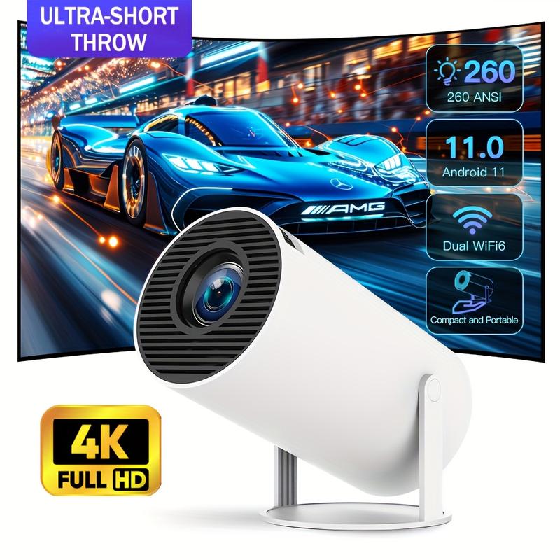 projector-ultra-short throw,4K full HD, Android 11 OS, dual wifi6, 130-inch display, 180 ° rotate, home theater projector portable projector projector Portable WIFI6 Bluetooth Projector home hd intelligent projector bedroom  projector console  projector