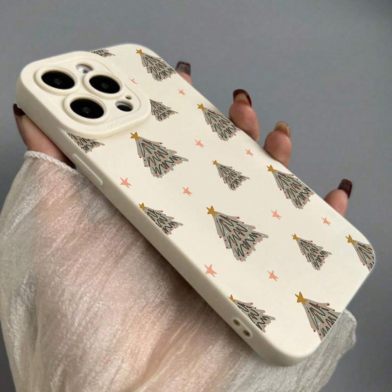 Christmas Tree Pattern Phone Case, Cute Decorative Phone Protector Cover, Anti-drop Shockproof Phone Cases Compatible with iPhone 11 12 13 14 15 Pro Max