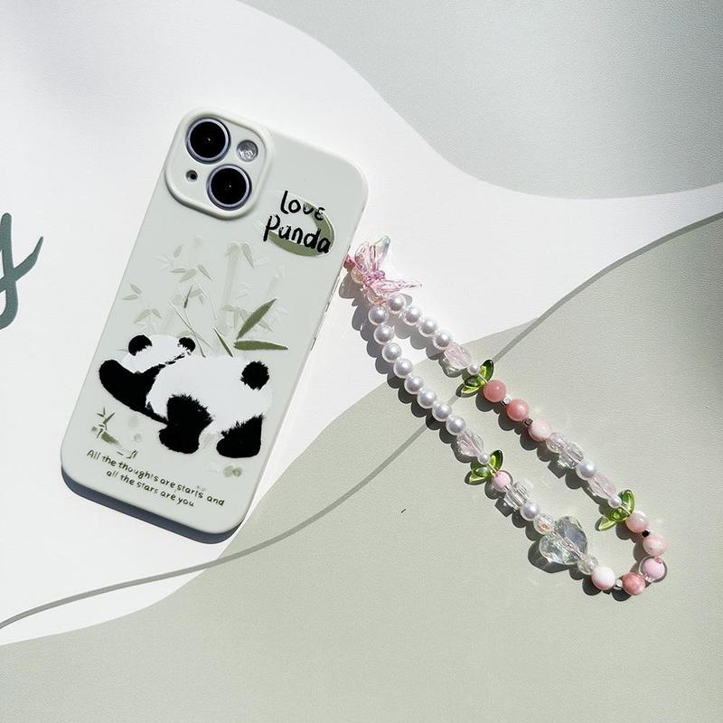 Cute Phone Chain, Flower Decor Phone Lanyard, Beaded Phone Strap for Women & Girls