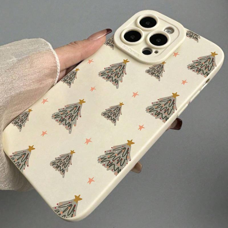 Christmas Tree Pattern Phone Case, Cute Decorative Phone Protector Cover, Anti-drop Shockproof Phone Cases Compatible with iPhone 11 12 13 14 15 Pro Max