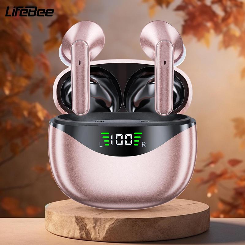 LIFEBEE Wireless In-ear Design Earphone, 42H Playtime BT Stereo Sound Earbuds, Wireless Earbuds, LED Power Display Waterproof Earphones with Microphone for iOS Android, Wireless Headphones