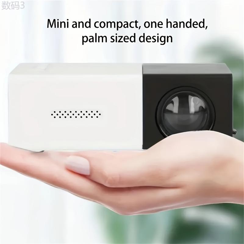 3000+ Lumens Stunning Mini Projector with 3D Visuals, Broad Compatibility, Handy Remote Control for Immersive Home Cinema Experience, Compact Design, US Plug Audio Mount Audio Mount Portable Portable Portable