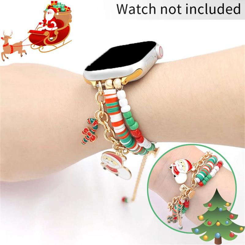 GIROUETTE Cute Christmas Themed Bracelet Watch Band, 1 Count Fashionable Watch Band for Women, Wearable Accessories Compatible with Apple Watch Series 9 8 7 6 5 4 3 2 1 SE SE2