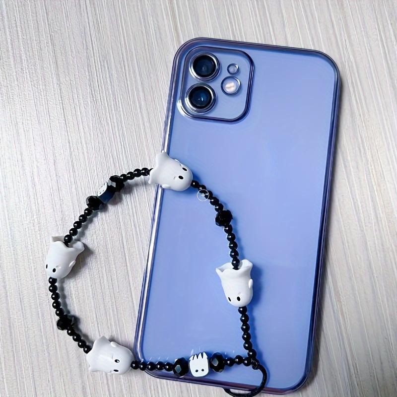 Ghost Design Beaded Phone Chain, Ghost Phone Lanyard, Phone Strap for Women & Girls, Mobile Phone Decoration Accessories