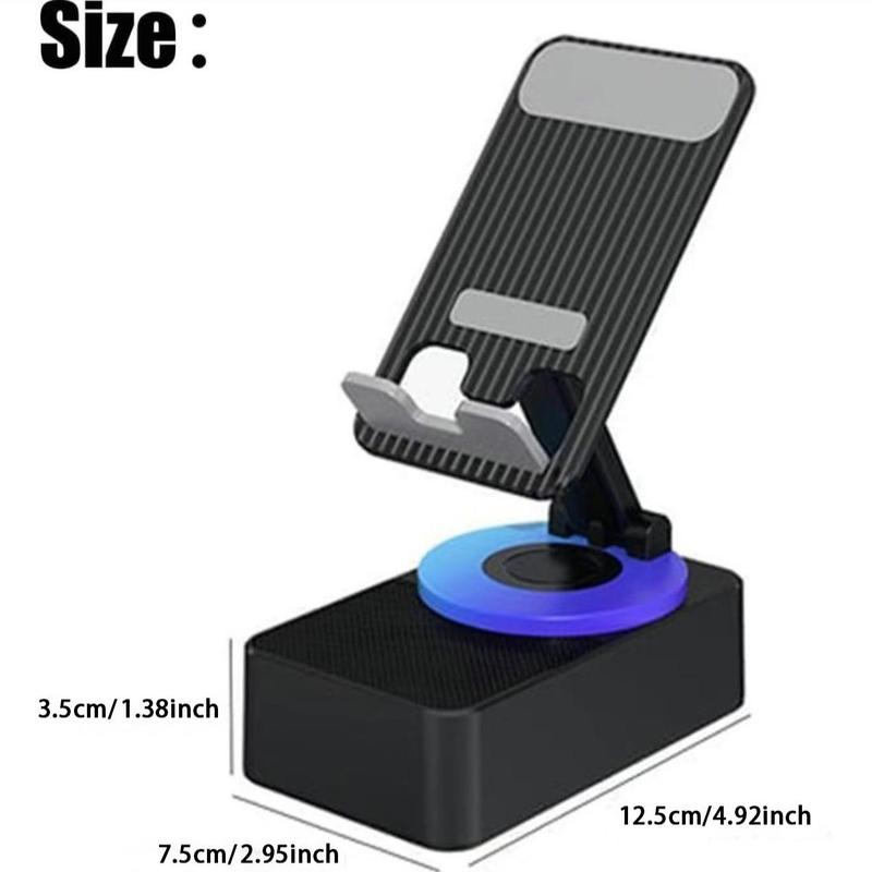 5 in 1 Wireless Bluetooth-compatible Cell Phone Holder Speaker, 360° Rotation Phone Speaker Stand & Charger, Suitable for Kitchen Travel Party Outdoors Gym