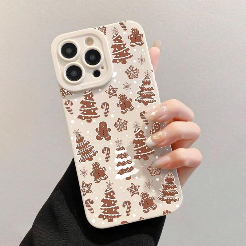 Cute Christmas Tree Pattern Phone Case, Decorative Phone Protector Cover, Phone Accessories Compatible with iPhone 11 12 13 14 15 16 Pro Max