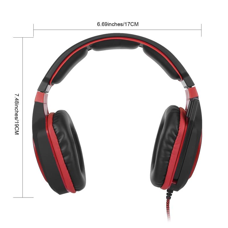 Wired Over-ear Design Gaming Headset, Noise Cancelling Headphone with Microphone, Stereo Sound Gaming Headset for PC, Tablet & Mobile Phone, Gaming Room Supplies