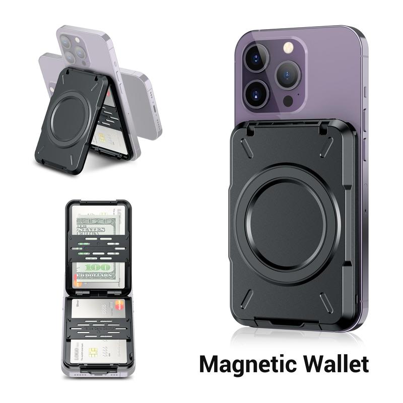 PROfezzion 2 In 1 RFID Blocking Portable Magnetic Card Holder, Detachable Durability Wallet Design Holder for iPhone 15 14 13 12 Series & MagSafe Phone Case (Not For 13 12 Mini), Phone Accessories, Smartphone Accessories