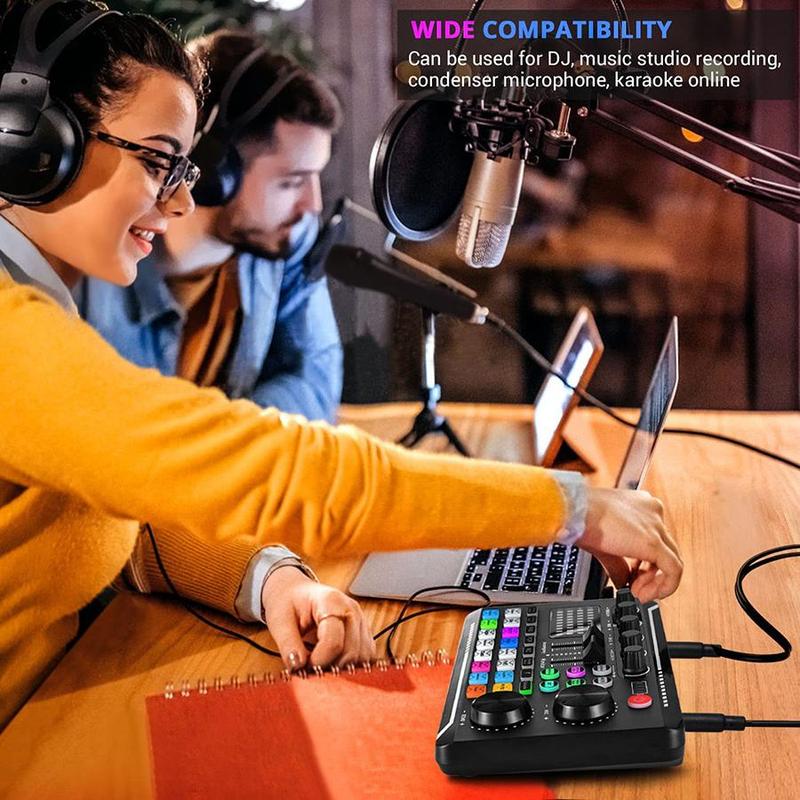 Portable Microphone Kit, USB Rechargeable Streaming Microphone Kit with Audio Mixer & Condenser Recording Microphone, Condenser Mic Set, Podcast Microphone Set for Livestreaming, Podcasting, Studio Equipment