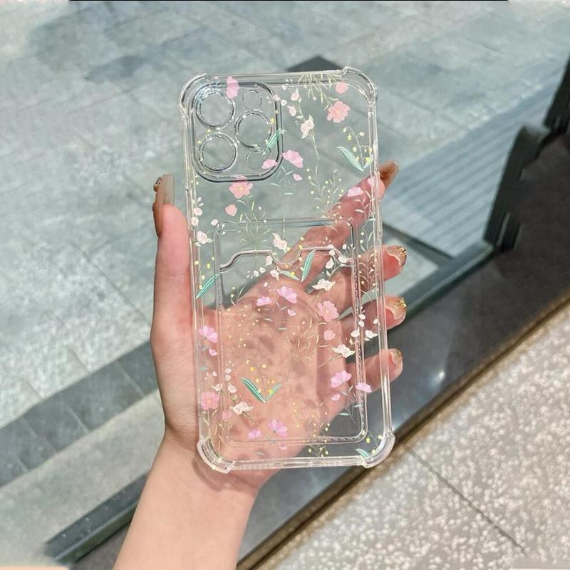 Floral Pattern Phone Case, Cute Decorative Phone Protector Cover, Phone Accessories Compatible With iPhone Series, Phone Cases