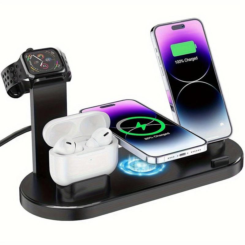 Portable Charger for iPhone 15 14 & Apple Watch & AirPods 3 2 & Samsung Smartphone, 15W Fast Charging Stand, Folding Phone Charger, Foldable Charging Station, Charging Stand