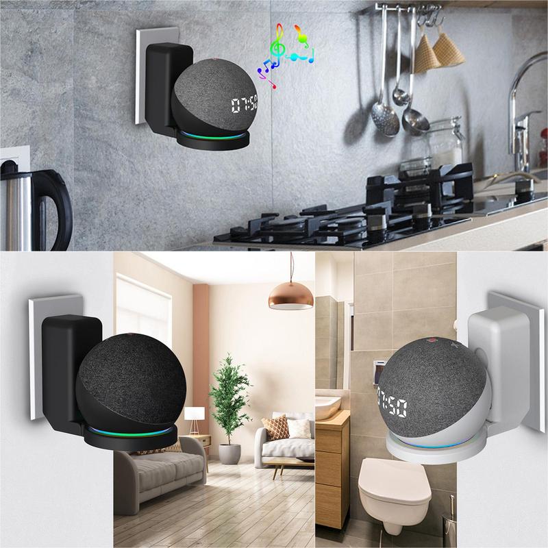 Wall Mounted Bracket, 1 Count Space Saving Cable Storage Holder, Compatible with Echo Dot 4th Gen   Echo Dot 5th Gen