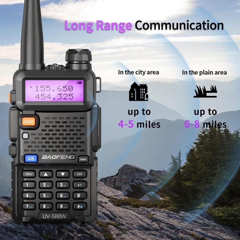 2PCS Baofeng UV-5R 8W High Power Ham Radio Dual Band Long Range Two Way Radio Walkie Talkie Handheld with Earpiece