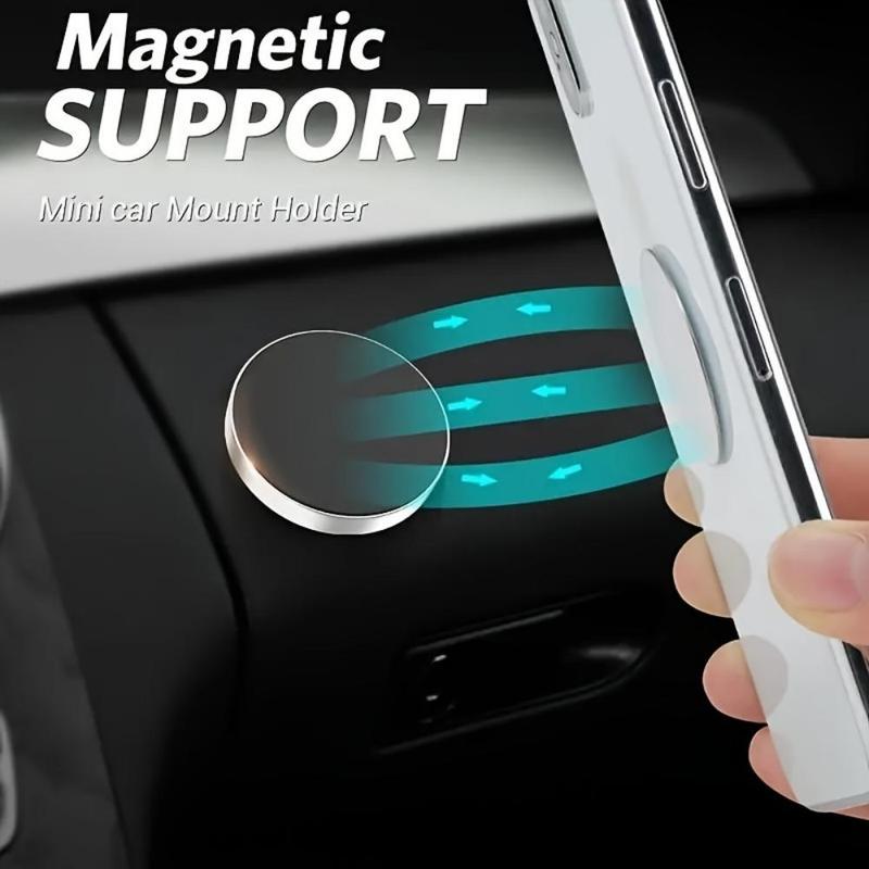 Round Magnetic Car Mobile Phone Stand, 1 Count Creative Car Magnet Mobile Phone Holder, Mini Car Mount Holder, Universal Car Interior Accessories