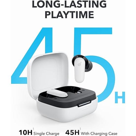 Soundcore P30i by Anker Noise Cancelling Earbuds, Strong and Smart Noise Cancelling, Powerful Bass, 45H Playtime, 2-in-1 Case and Phone Stand, IP54, Wireless Earbuds, Bluetooth 5.4-TTS