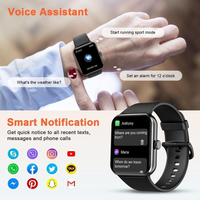 2024 Smart Watch For Men Women, Waterproof Smartwatch Bluetooth iPhone Samsung